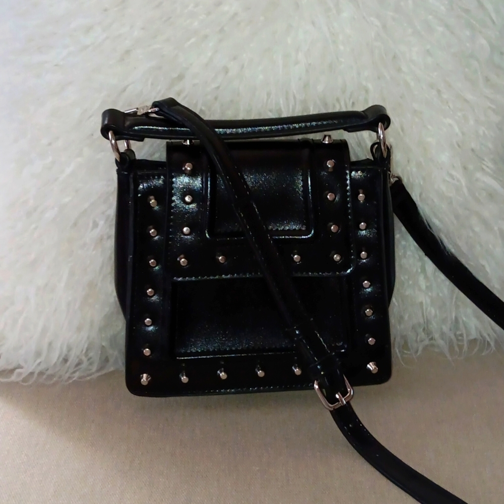 Zara mini studded black crossbody bag NWOT
